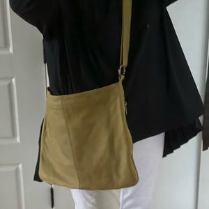 Celery Green Leather Shoulder Bag